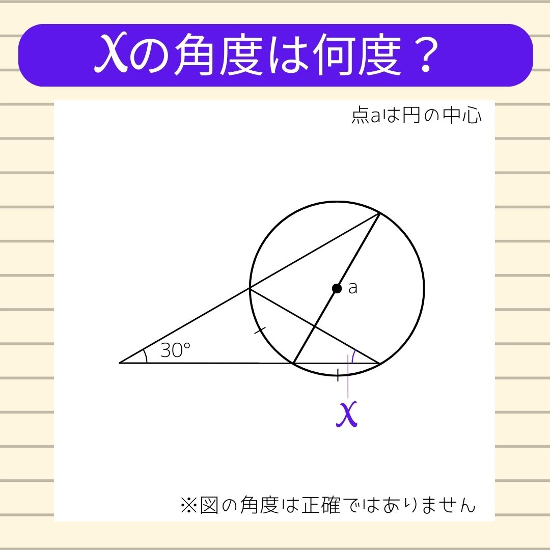 【角度当てクイズ Vol.360】xの角度は何度？