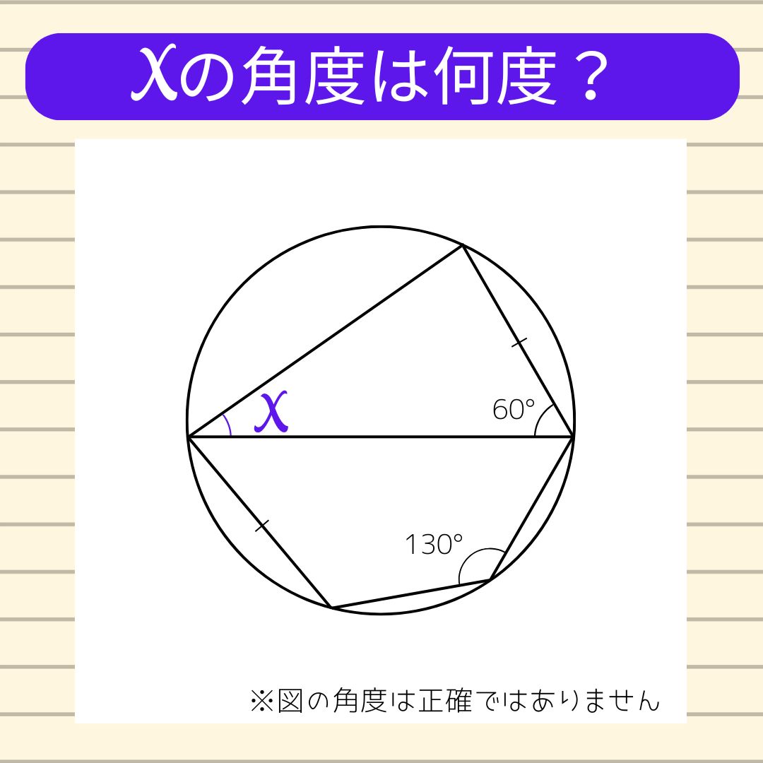 【角度当てクイズ Vol.1848】xの角度は何度？