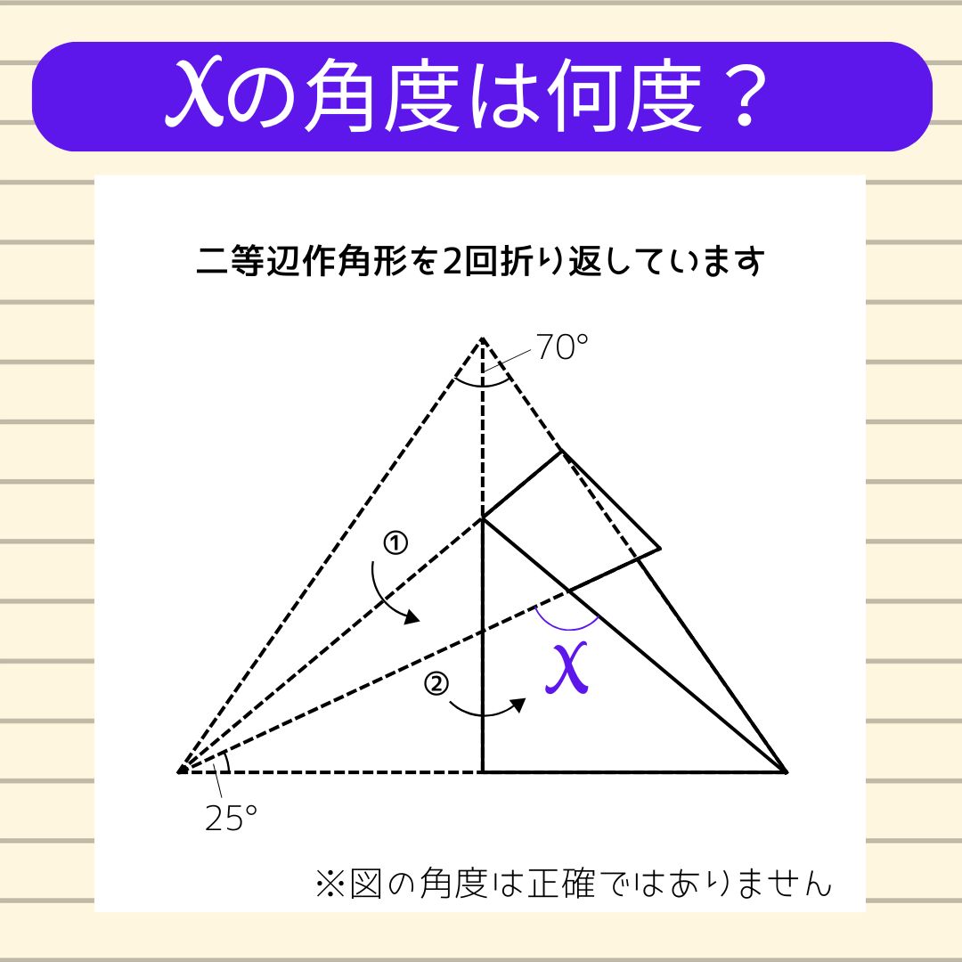 【角度当てクイズ Vol.1944】xの角度は何度？