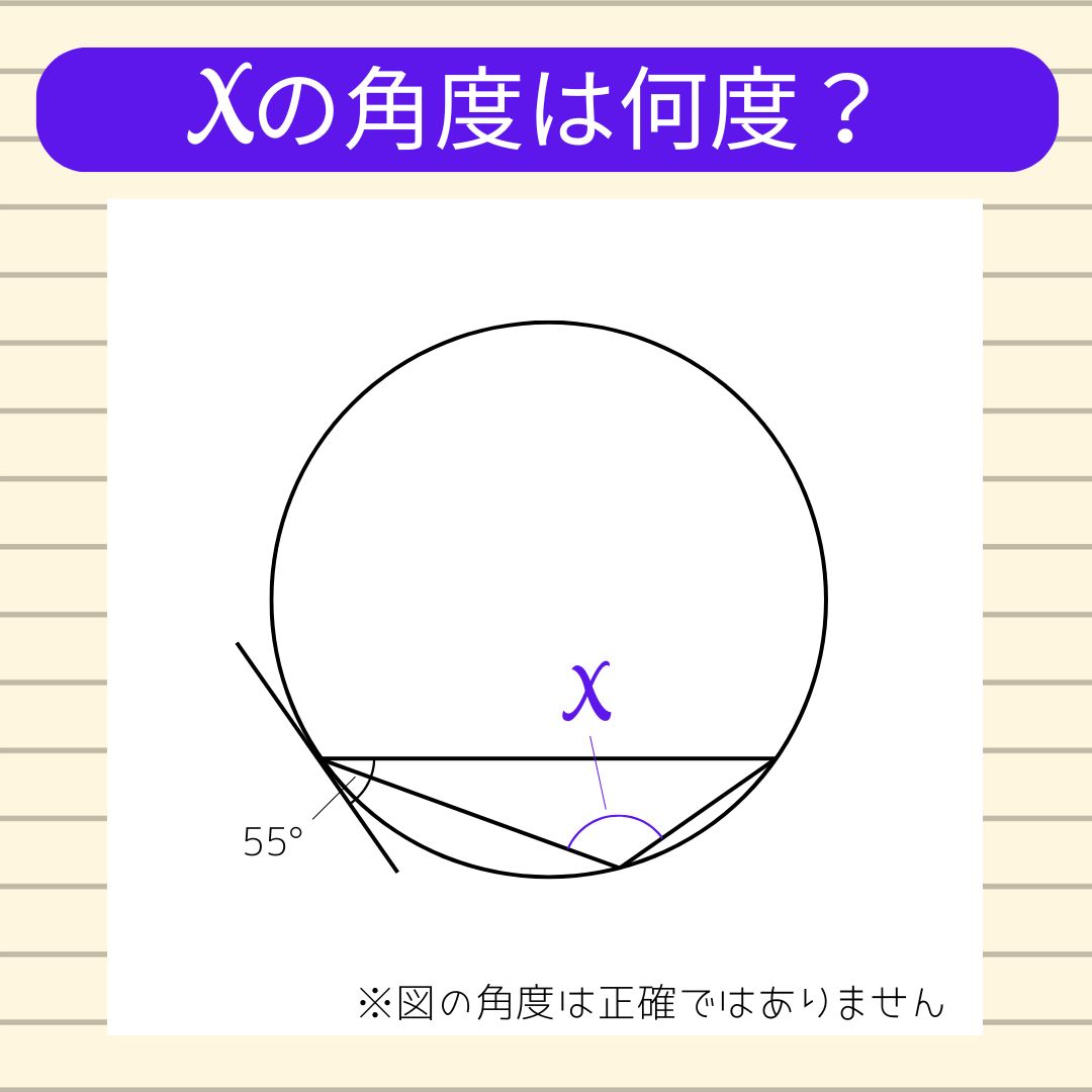 【角度当てクイズ Vol.1942】xの角度は何度？