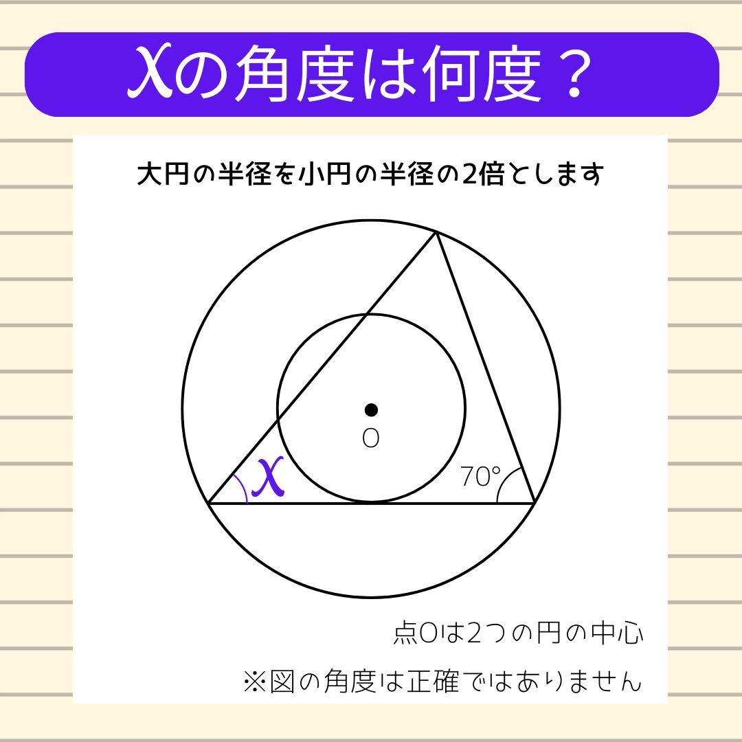 【角度当てクイズ Vol.1796】xの角度は何度？