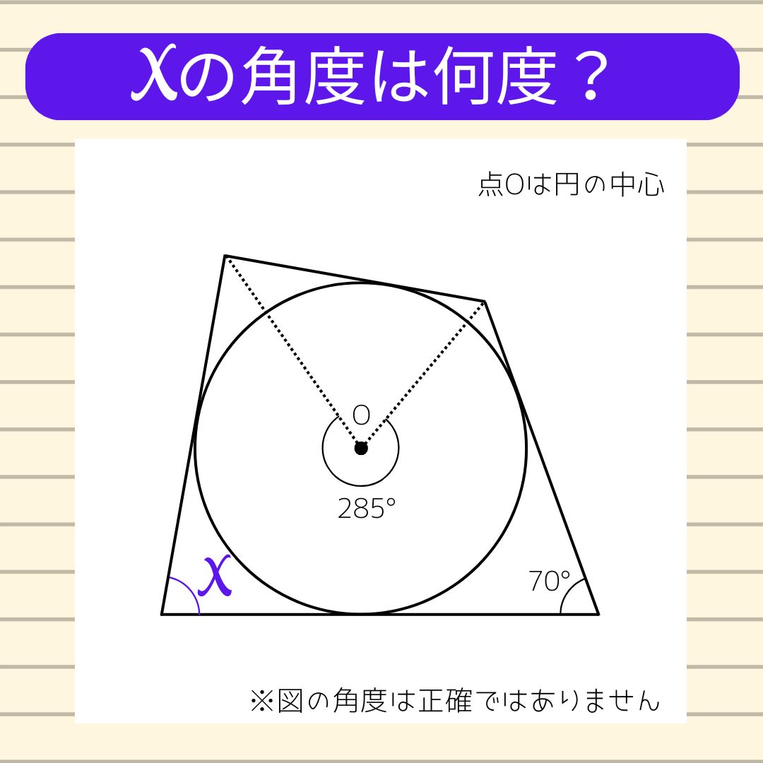 【角度当てクイズ Vol.1906】xの角度は何度？