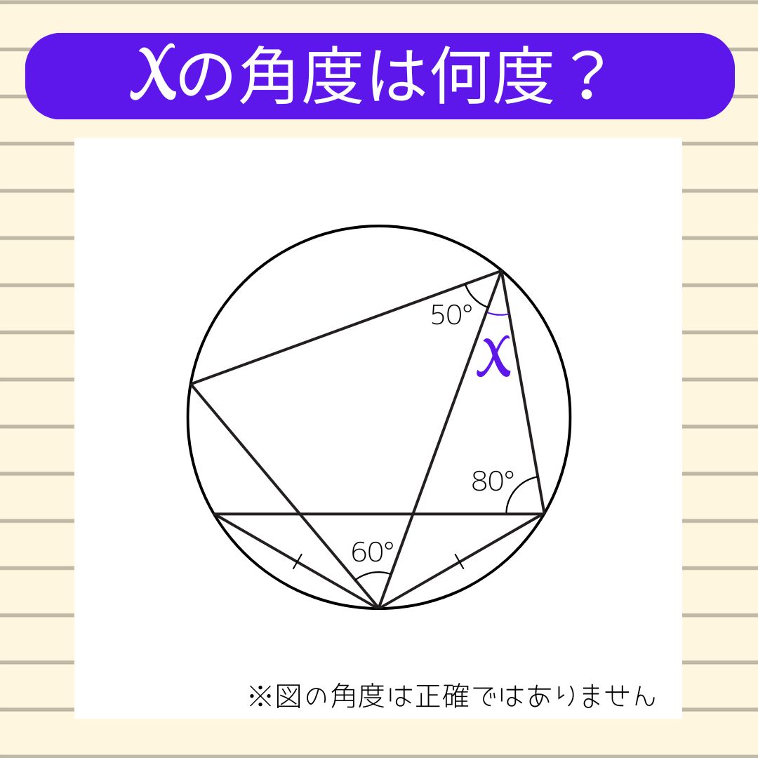 【角度当てクイズ Vol.2332】xの角度は何度？