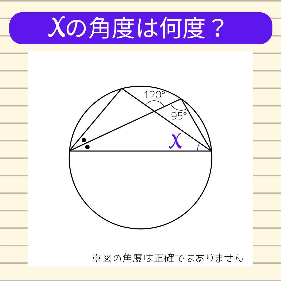 【角度当てクイズ Vol.1910】xの角度は何度？