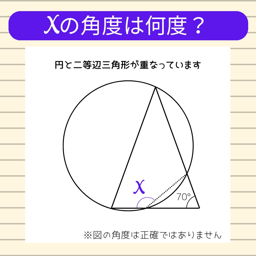 【角度当てクイズ Vol.1818】xの角度は何度？