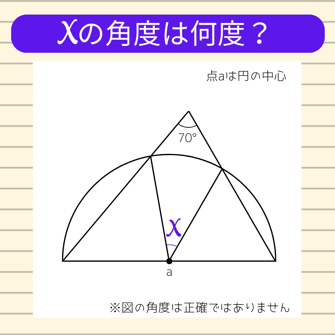【角度当てクイズ Vol.624】xの角度は何度？