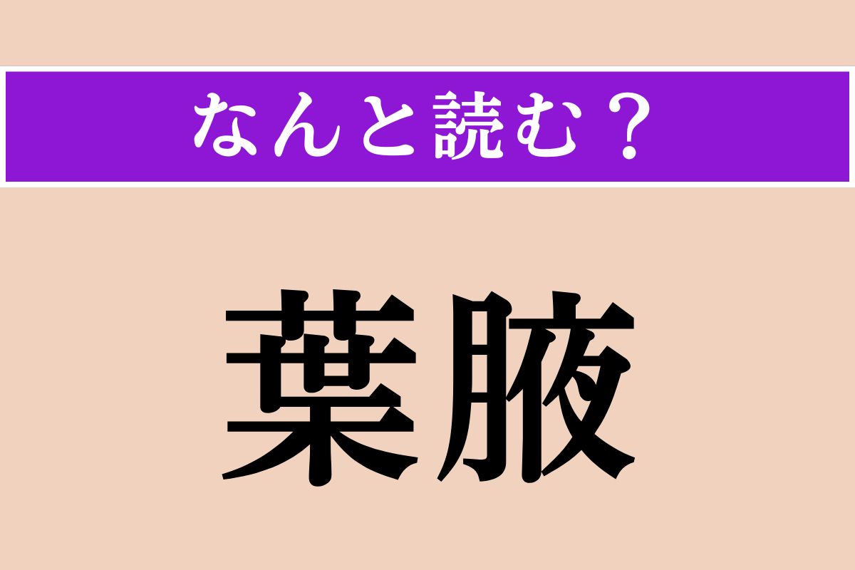 【難読漢字】「葉腋」正しい読み方は？ 植物の一部分です