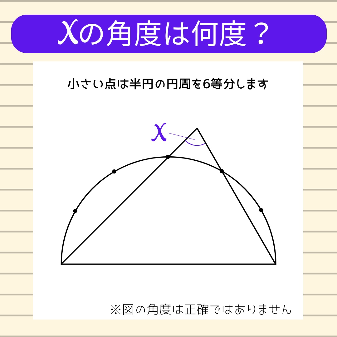 【角度当てクイズ Vol.795】xの角度は何度？