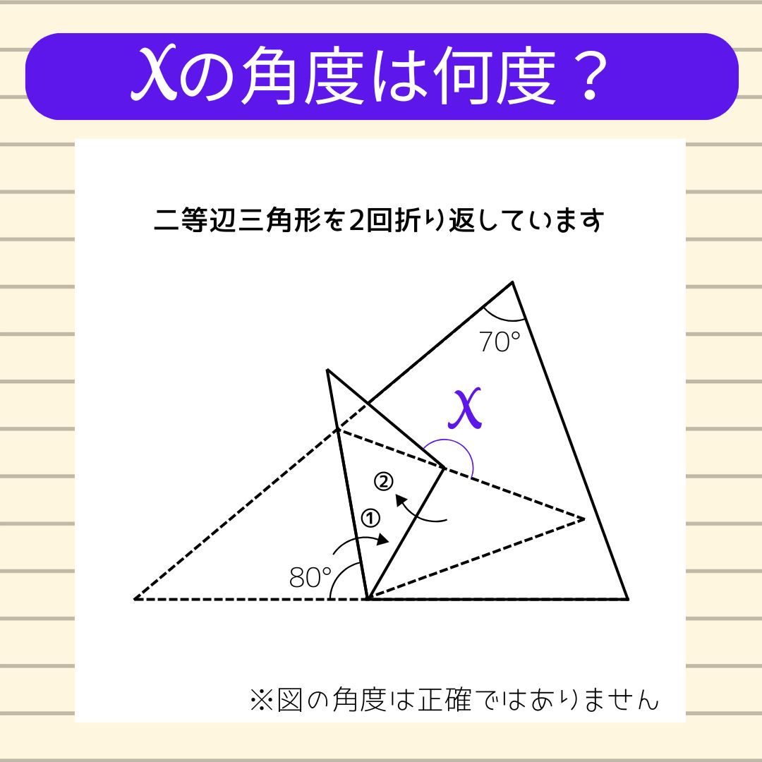 【角度当てクイズ Vol.1732】xの角度は何度？