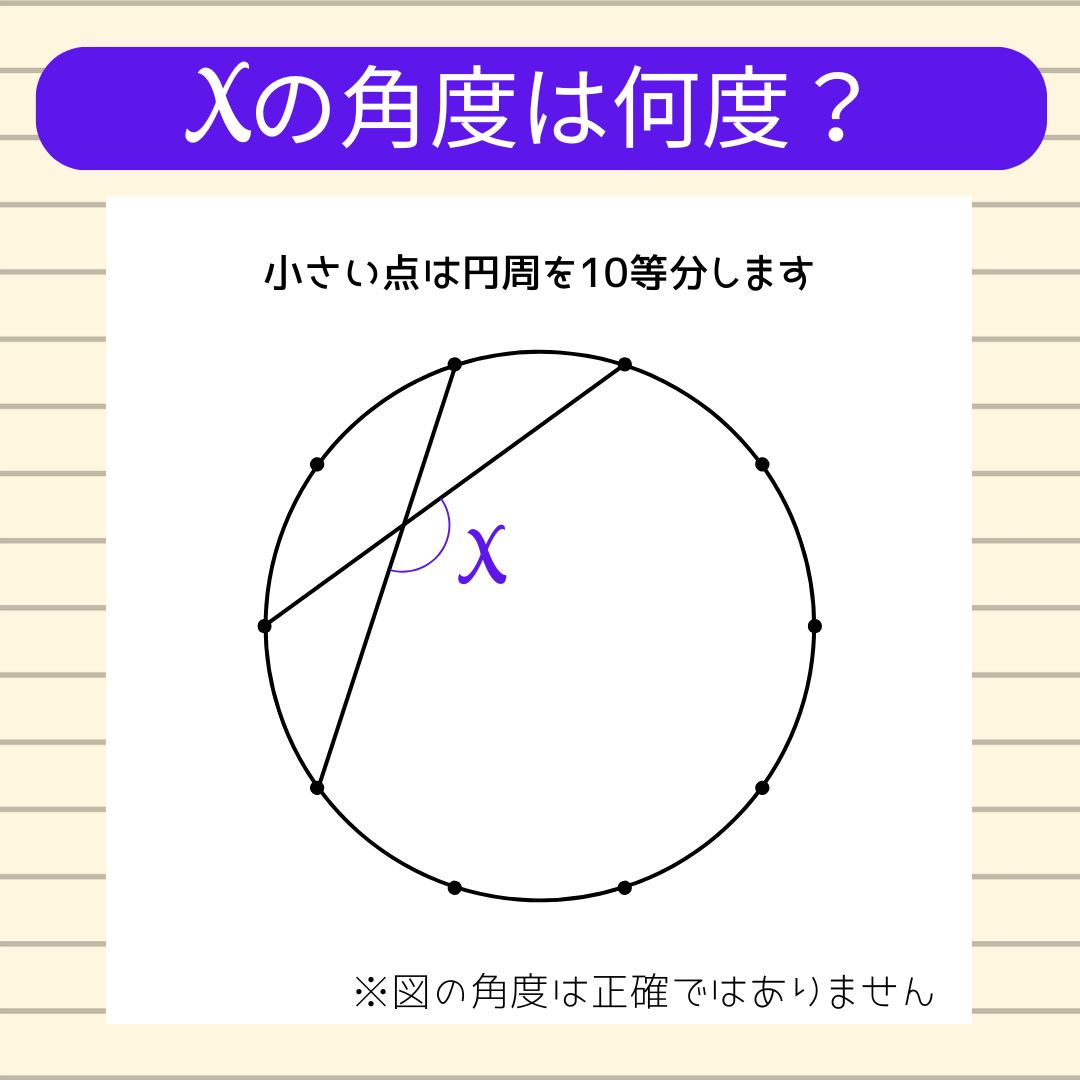 【角度当てクイズ Vol.2128】xの角度は何度？