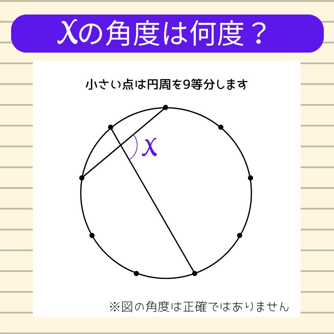 【角度当てクイズ Vol.1496】xの角度は何度？