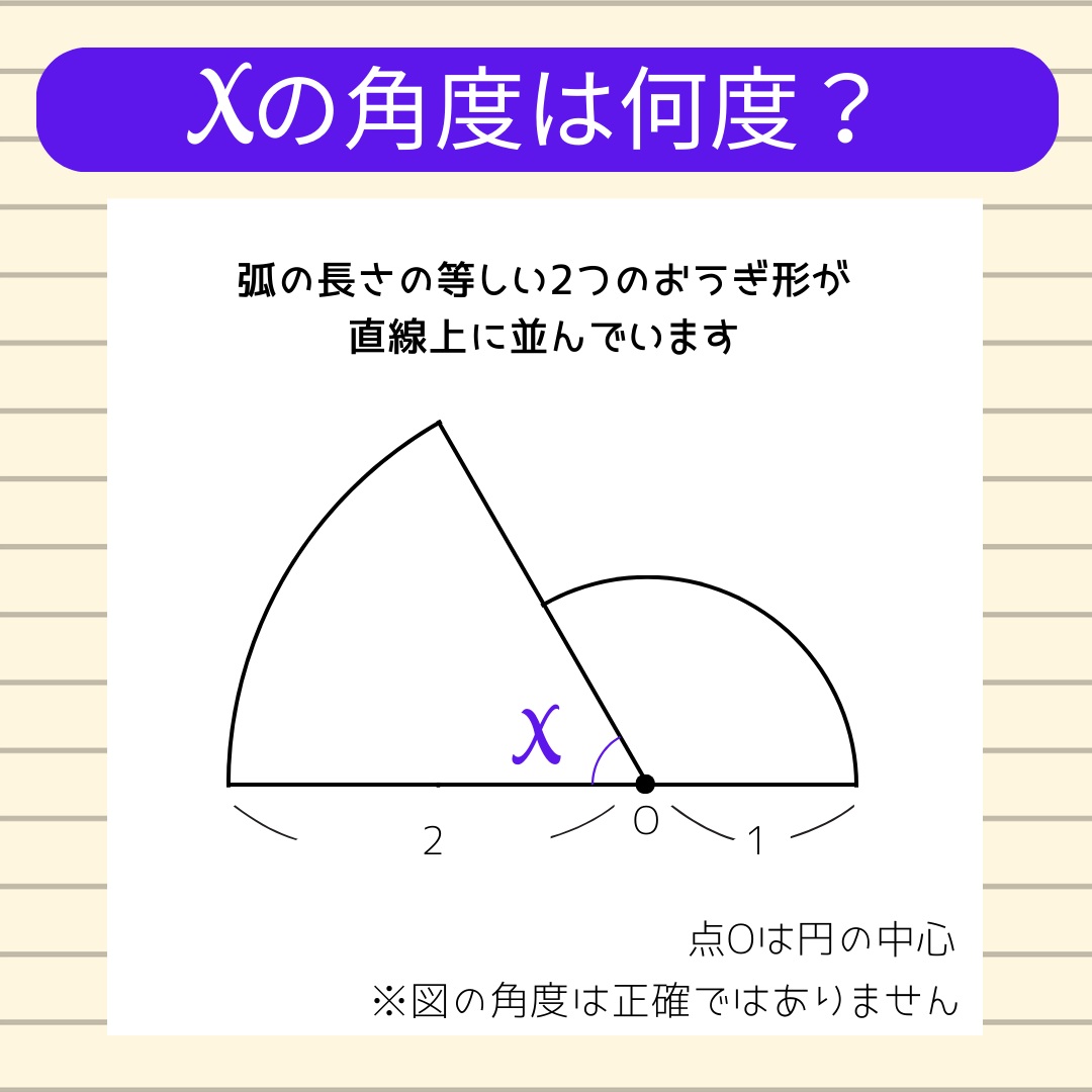 【角度当てクイズ Vol.2086】xの角度は何度？