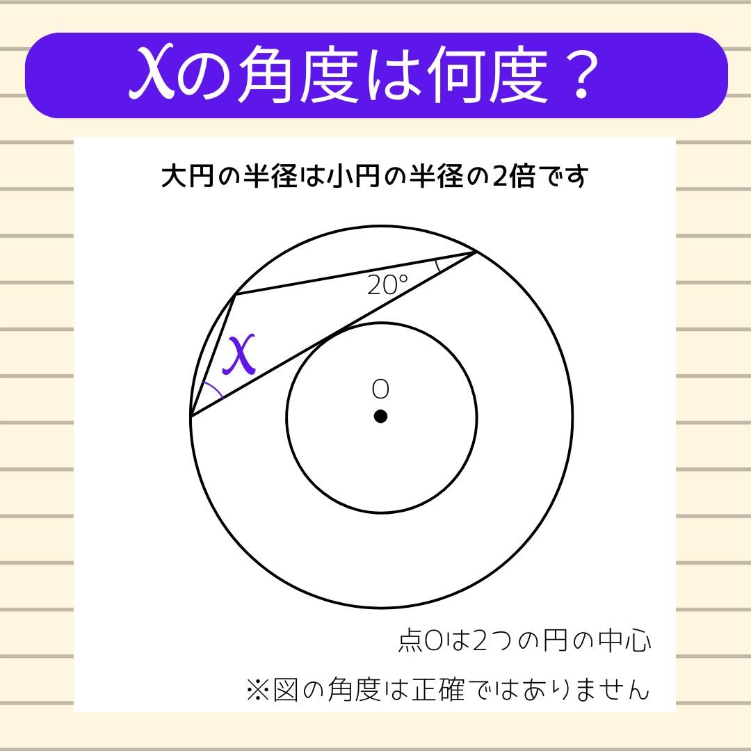 【角度当てクイズ Vol.2330】xの角度は何度？
