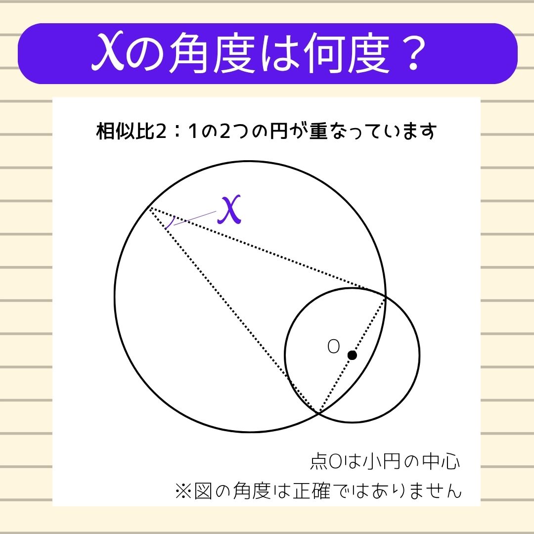 【角度当てクイズ Vol.1844】xの角度は何度？