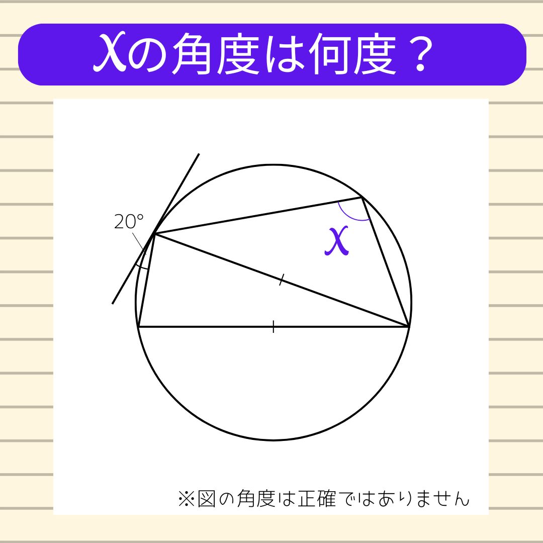 【角度当てクイズ Vol.2130】xの角度は何度？