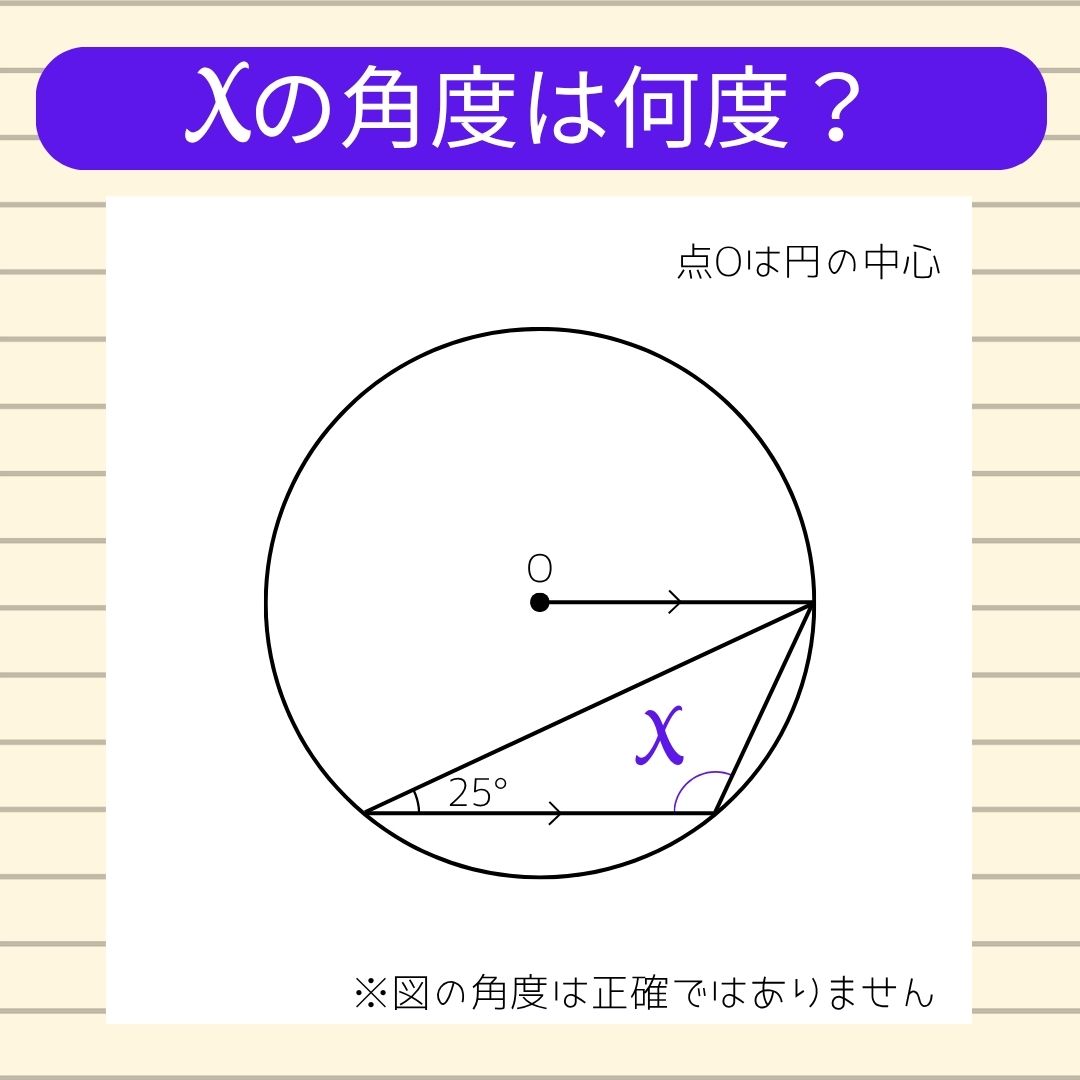 【角度当てクイズ Vol.2120】xの角度は何度？