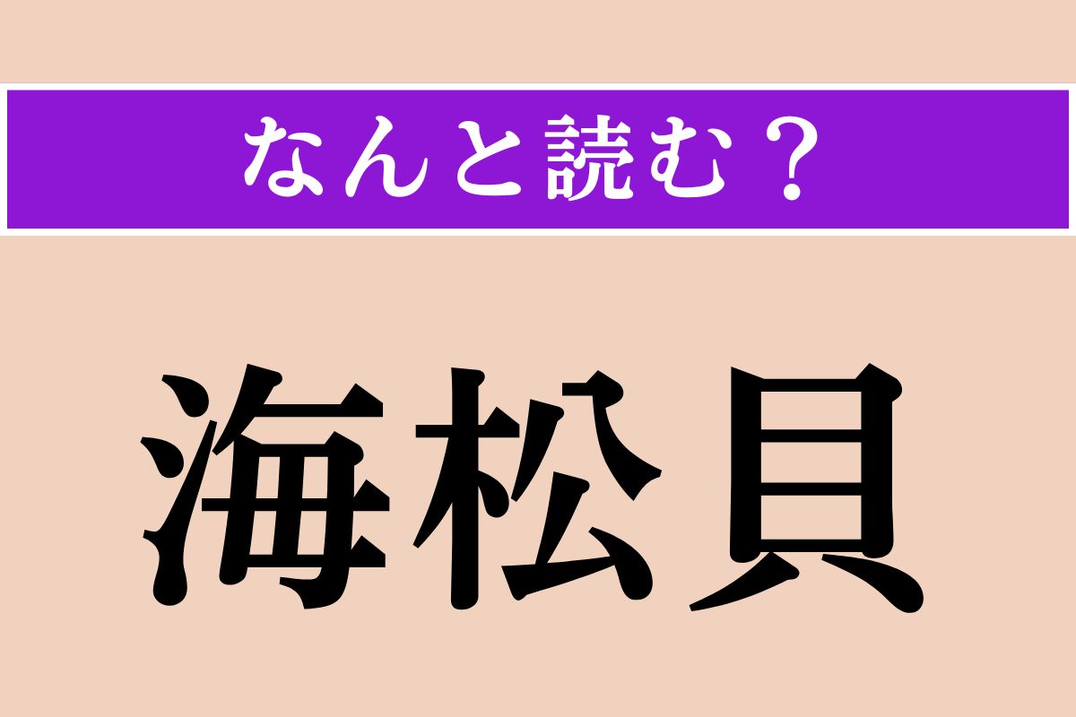 【難読漢字】「海松貝」正しい読み方は？ どの貝だろう…？