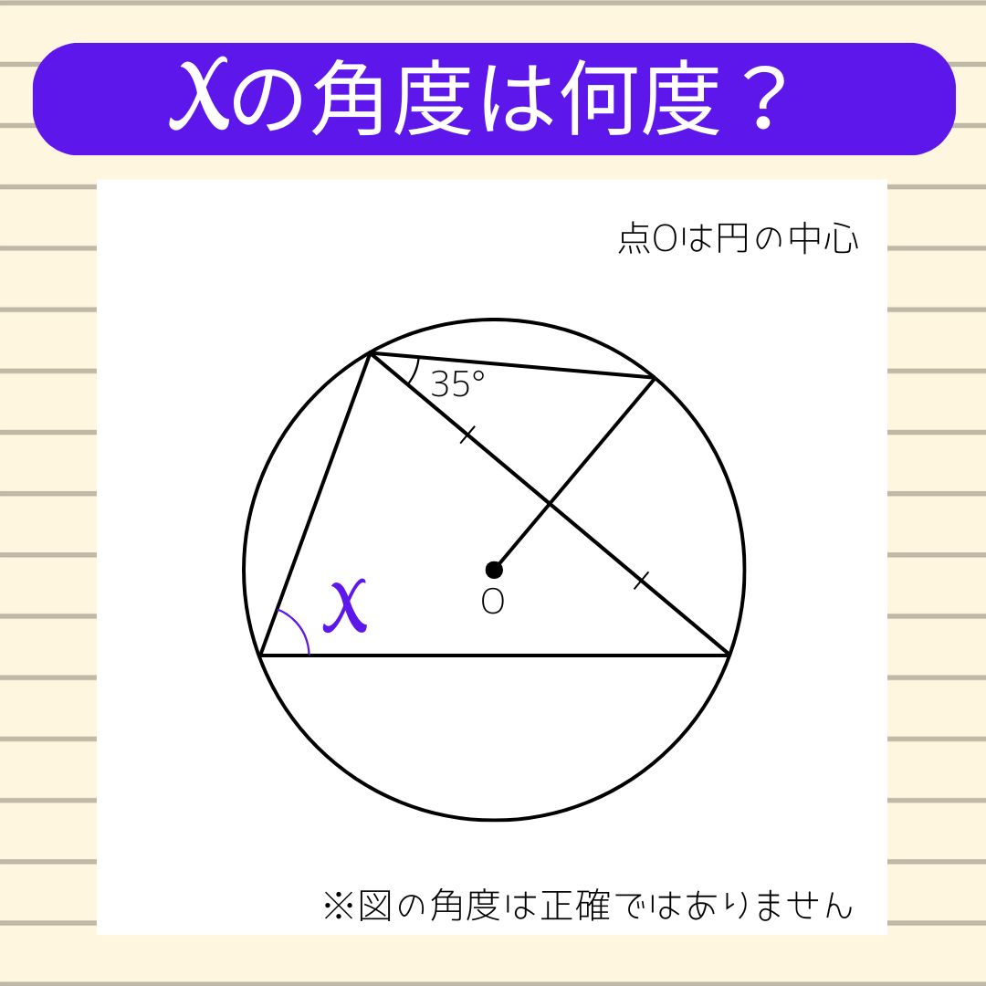 【角度当てクイズ Vol.2208】xの角度は何度？