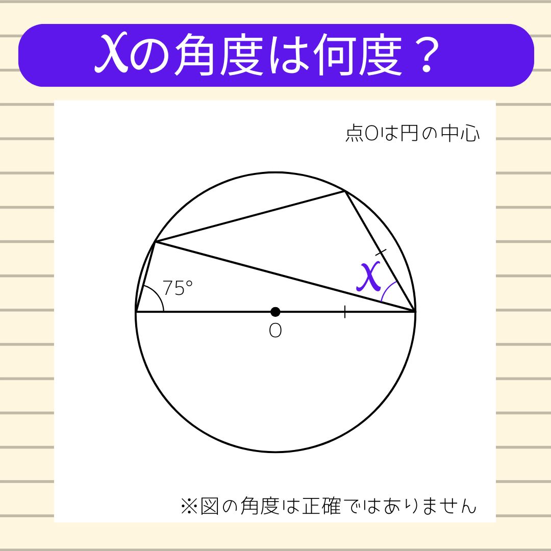 【角度当てクイズ Vol.1990】xの角度は何度？