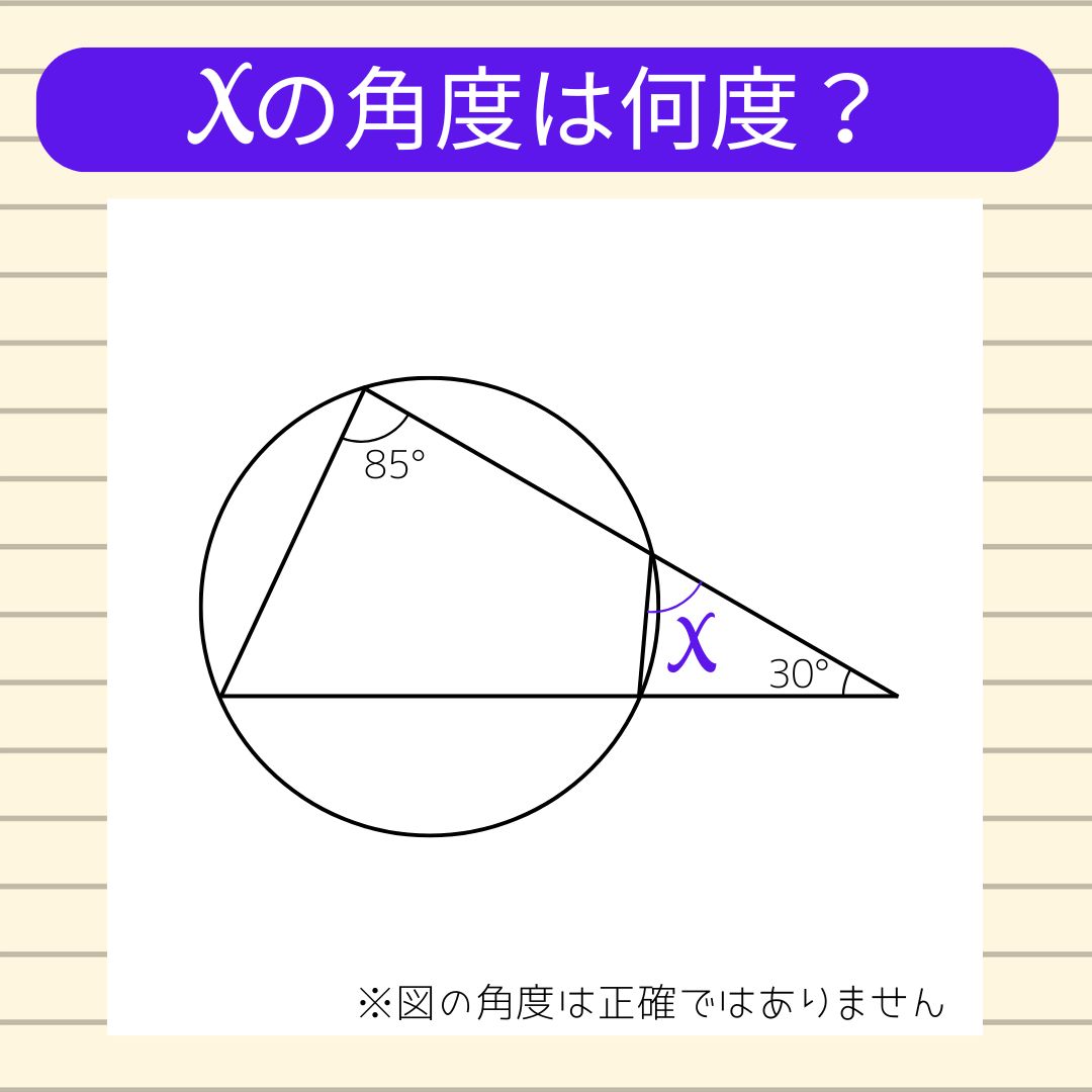 【角度当てクイズ Vol.1908】xの角度は何度？