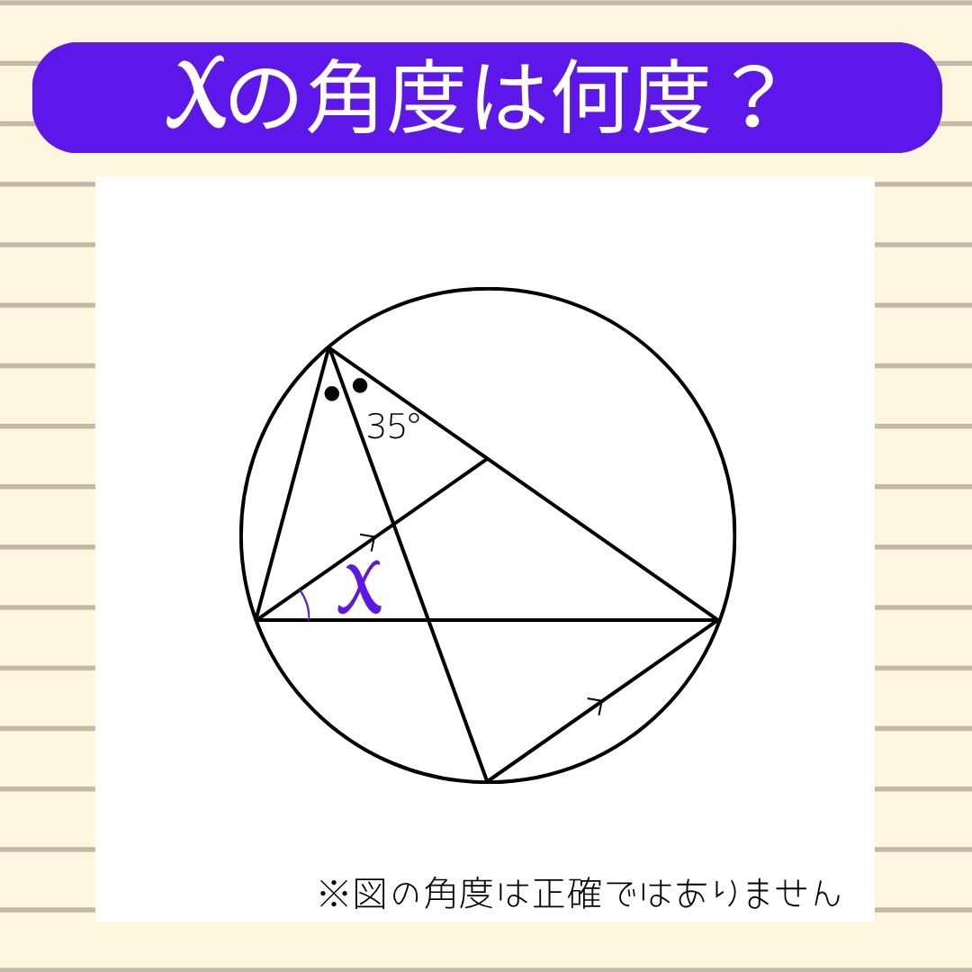 【角度当てクイズ Vol.1804】xの角度は何度？