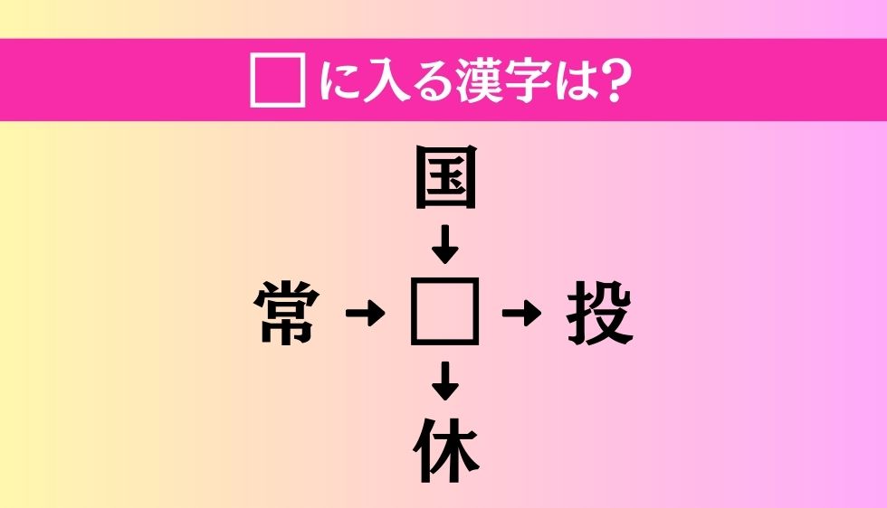 【穴埋め熟語クイズ Vol.63】□に漢字を入れて4つの熟語を完成させてください