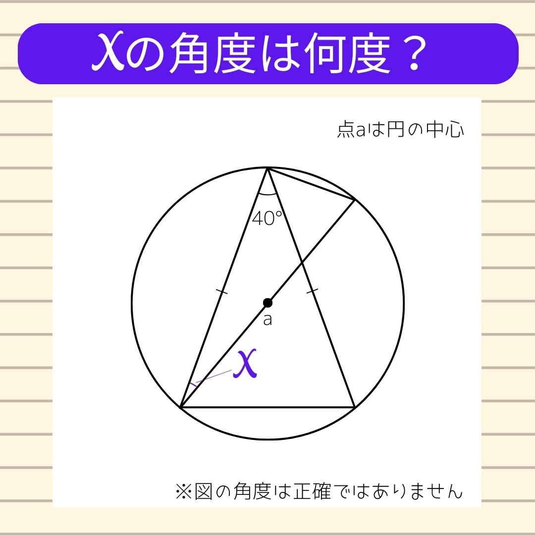 【角度当てクイズ Vol.633】xの角度は何度？