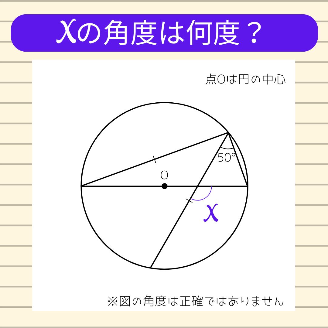 【角度当てクイズ Vol.2054】xの角度は何度？