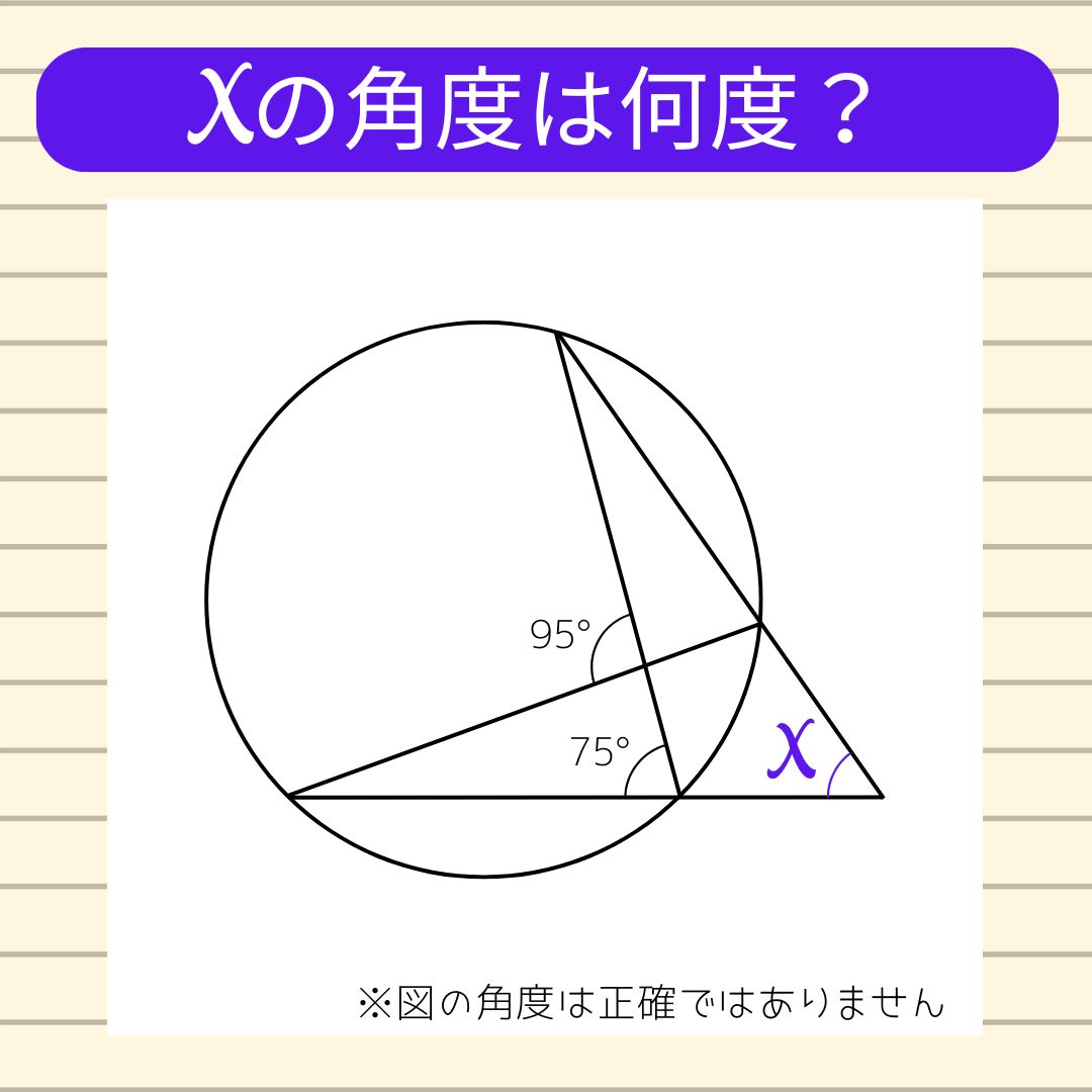 【角度当てクイズ Vol.1994】xの角度は何度？