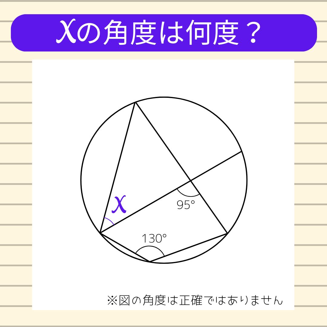 【角度当てクイズ Vol.2064】xの角度は何度？