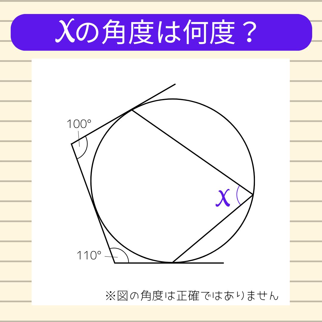 【角度当てクイズ Vol.2184】xの角度は何度？