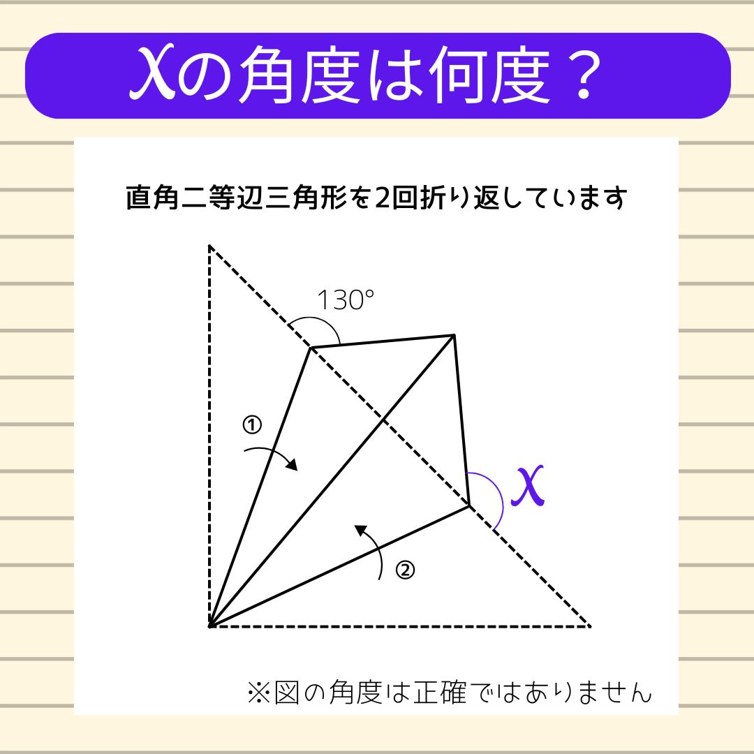 【角度当てクイズ Vol.2328】xの角度は何度？