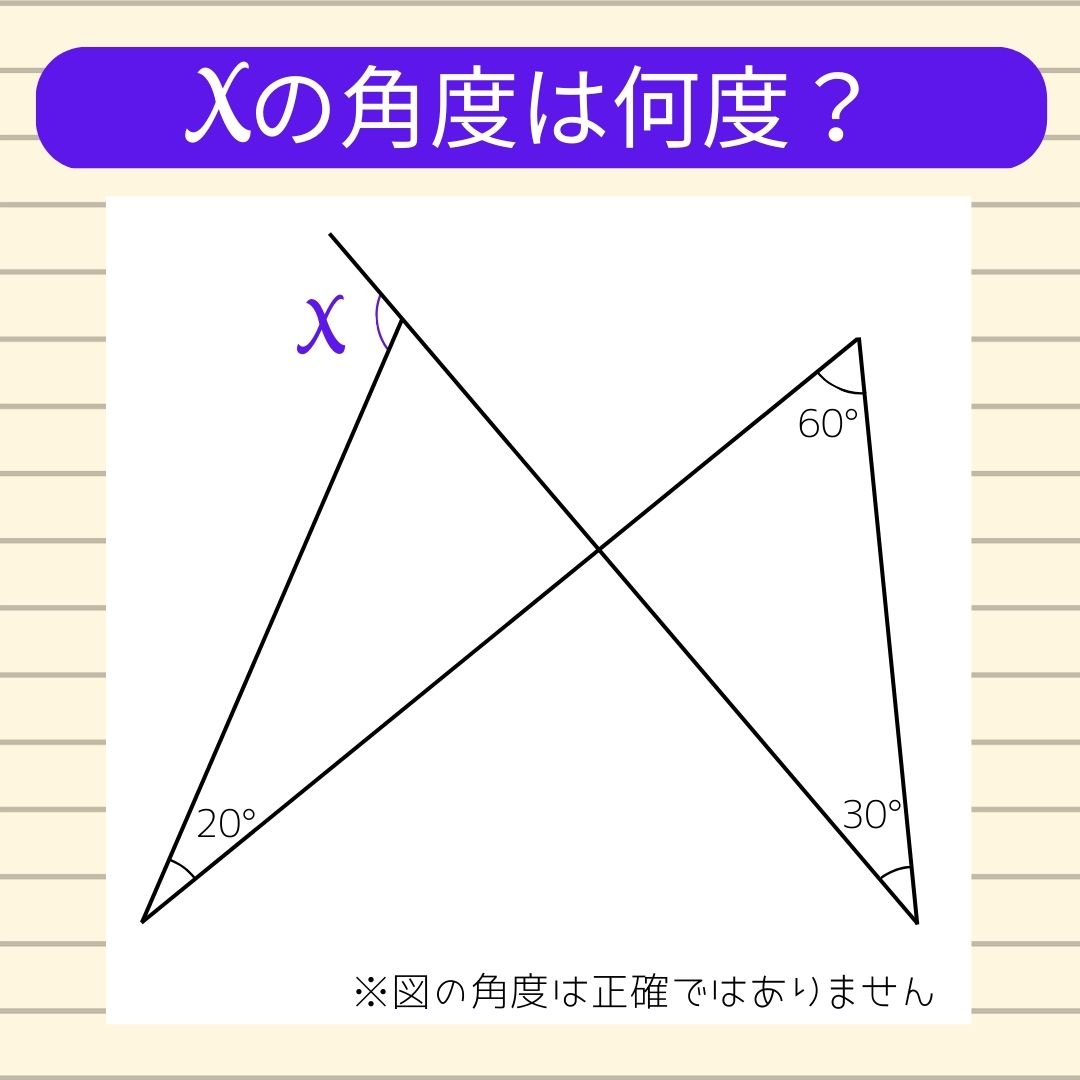 【角度当てクイズ Vol.75】xの角度は何度？