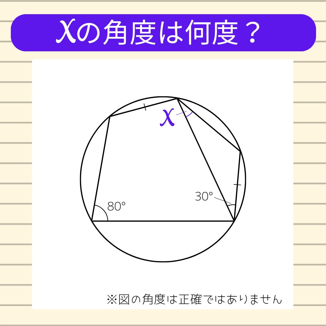 【角度当てクイズ Vol.2222】xの角度は何度？