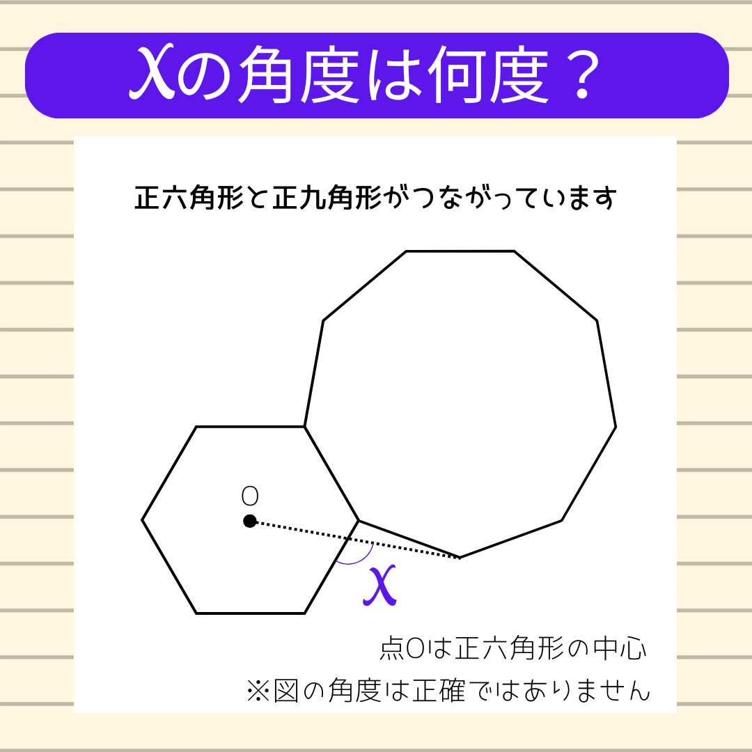 【角度当てクイズ Vol.2220】xの角度は何度？