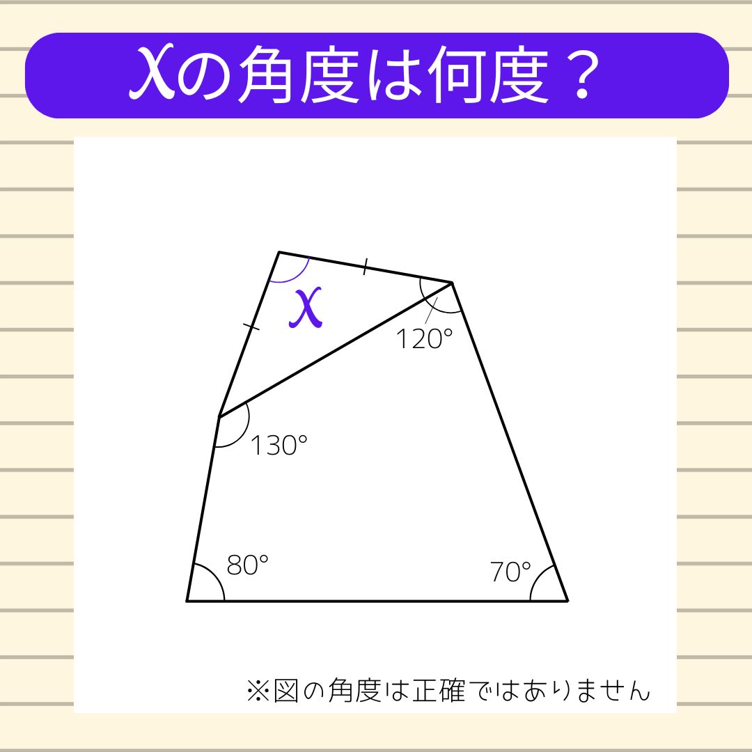 【角度当てクイズ Vol.2236】xの角度は何度？