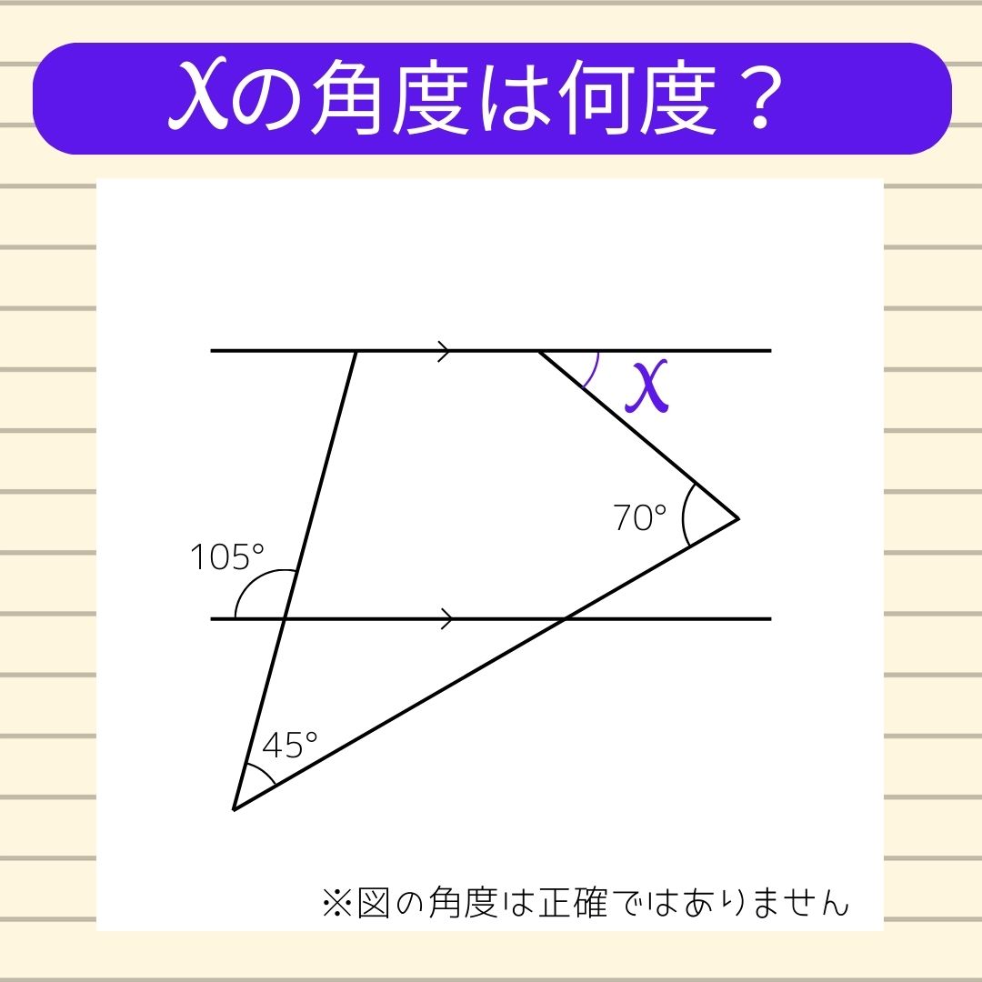【角度当てクイズ Vol.1736】xの角度は何度？
