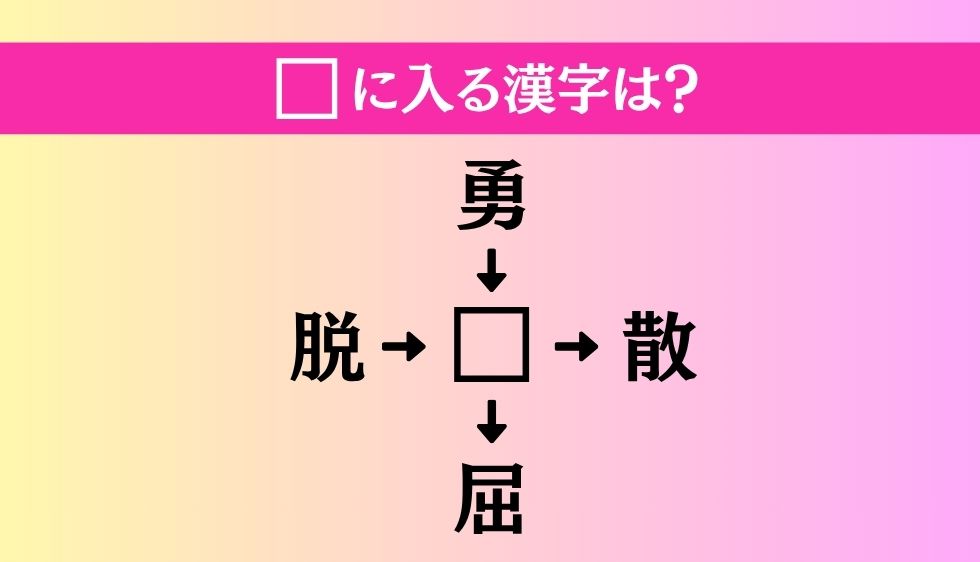 【穴埋め熟語クイズ Vol.3749】□に漢字を入れて4つの熟語を完成させてください