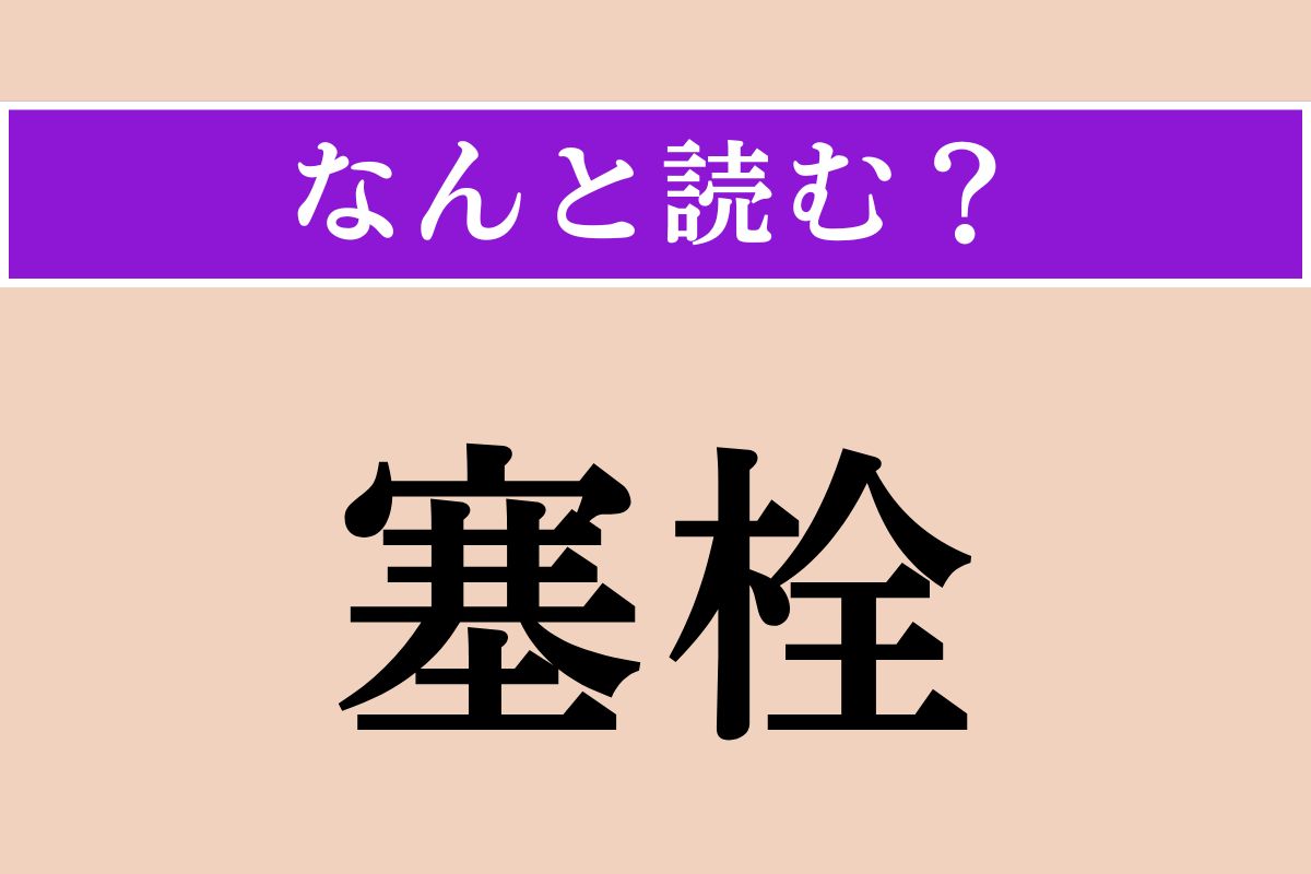 【難読漢字】「塞栓」正しい読み方は？「塞栓症」など、病気に関係する言葉です