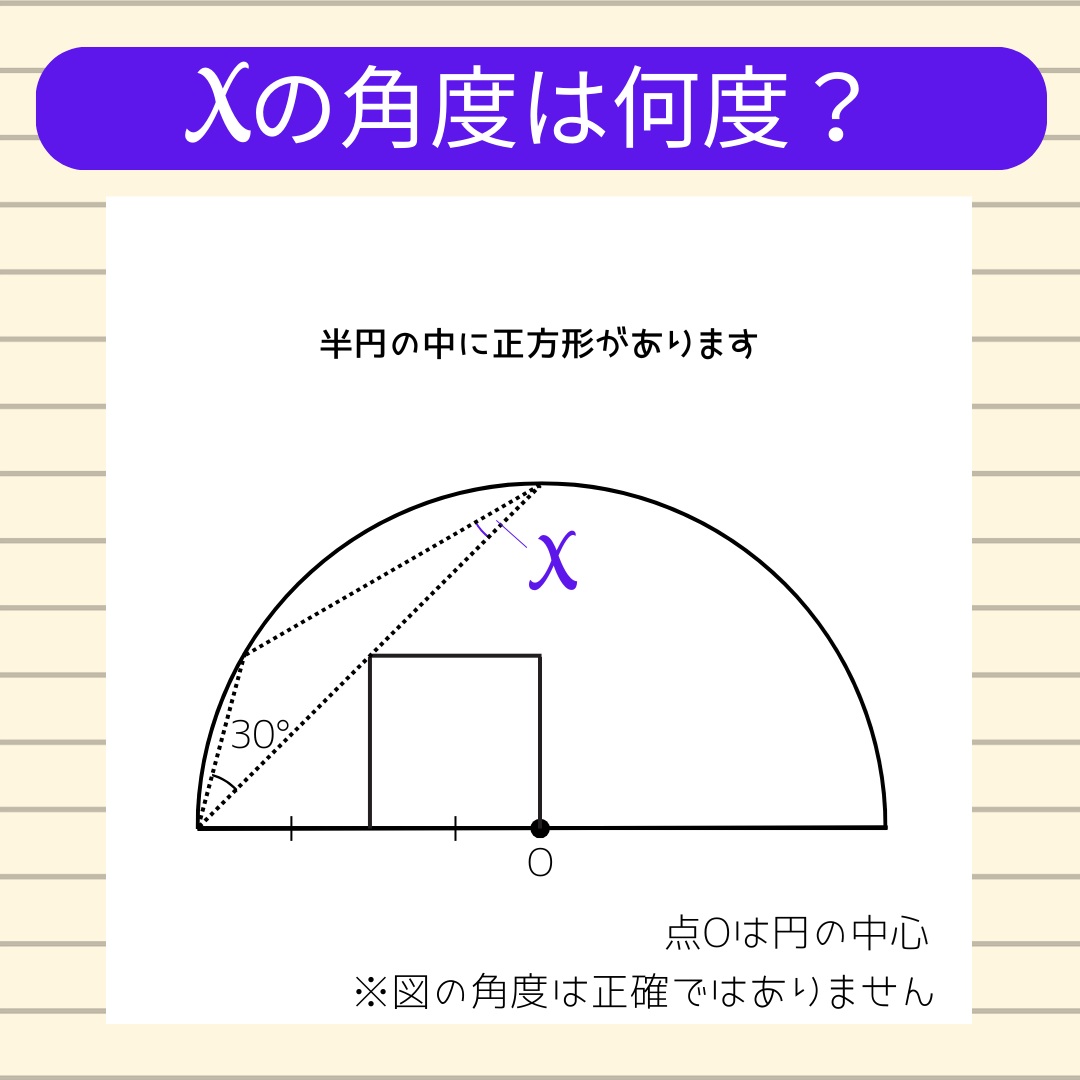 【角度当てクイズ Vol.2374】xの角度は何度？