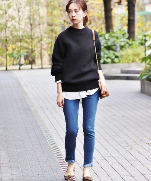 黒ニットをトレンドコーデにアップデート あか抜け黒ニットの着こなし15選 ローリエプレス