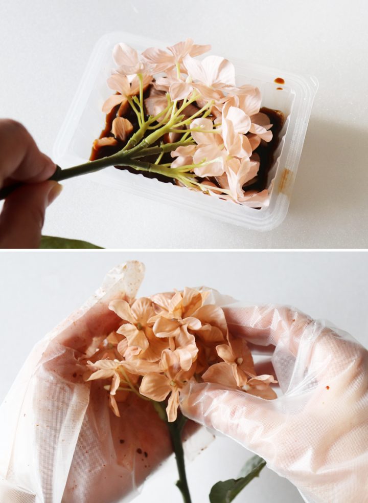 連載 セリア の造花を 染色 リメイク 本物そっくりの ドライ紫陽花スワッグ を作ろう ローリエプレス