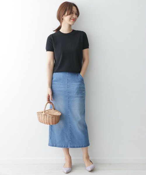 夏はやっぱりデニムがいい デニムタイトスカートでスッキリコーデを叶えよう ローリエプレス