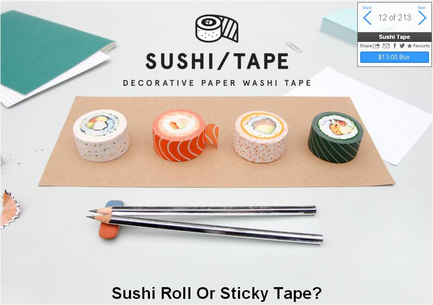 巻き寿司の形をしたマスキングテープ 商品名はド直球の Sushi Tape 19年3月7日 エキサイトニュース