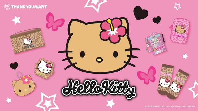 ハローキティが平成ギャルに！ヒョウ柄や蝶に包まれた限定グッズが