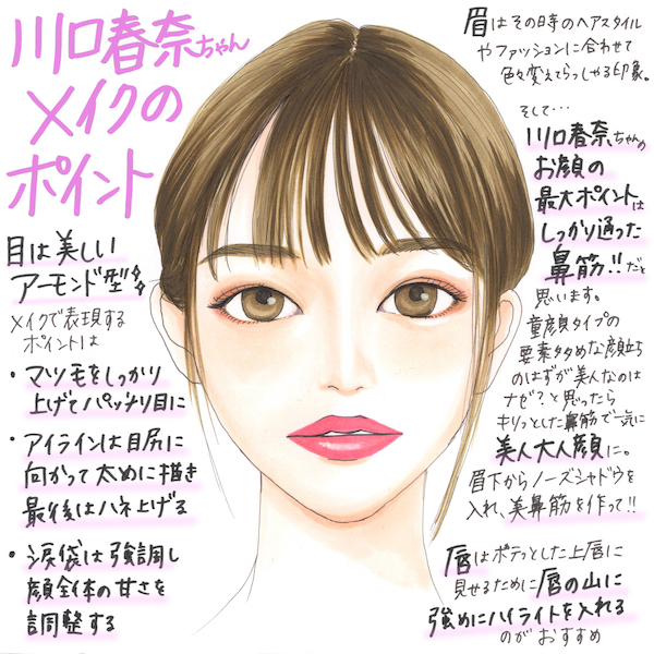 大人顔の理由は 美しい鼻筋 にあった ドラマ 着飾る恋には理由があって の川口春奈ちゃんメイクを大研究 ローリエプレス