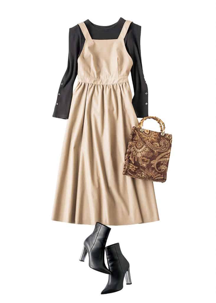 絶対おしゃれに見える スタイリストが選んだ レザーワンピース 着回し ローリエプレス