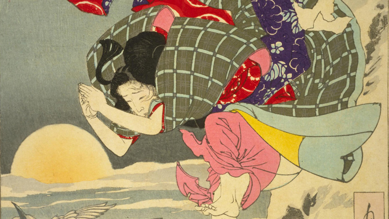 浮世絵師・月岡芳年の名作「月百姿 朝野川晴雪月 孝女ちか子」の裏に