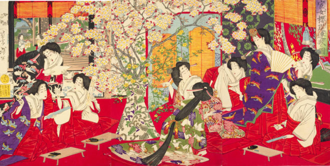 紫音様✨皇絵画 満開の夜桜 真下かは見上げて… 紫音様✨皇絵画 満開の