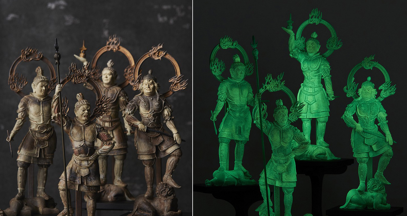 カッコ良すぎだろコレ 暗闇で光るナイトグロウ仕様な四天王の仏像フィギュアが発売 21年7月19日 エキサイトニュース